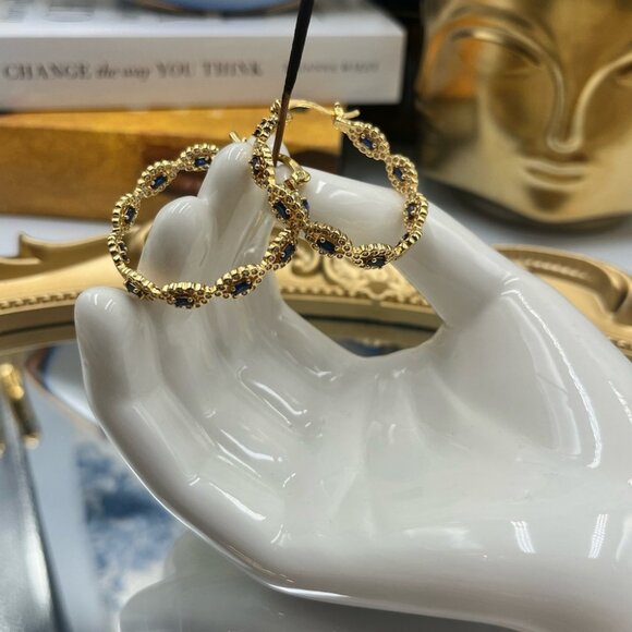 🆕 CRYSTAL HAZE 🧿 BNWT Evil Eye Hoops - Picture 10 of 15